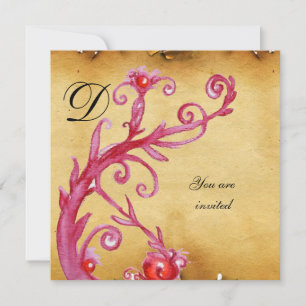 Invitación MAGIC SWIRL MONOGRAM pergamino vibrante brillante