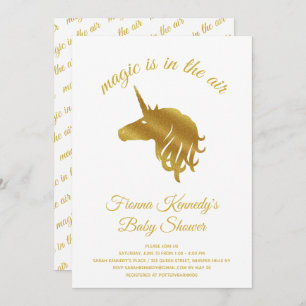 Invitación mágica a Baby Shower unicornio