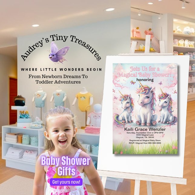 Invitación mágica a Baby Shower unicornio (Subido por el creador)
