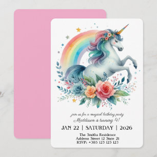 Invitación mágica a la fiesta de cumpleaños de Uni