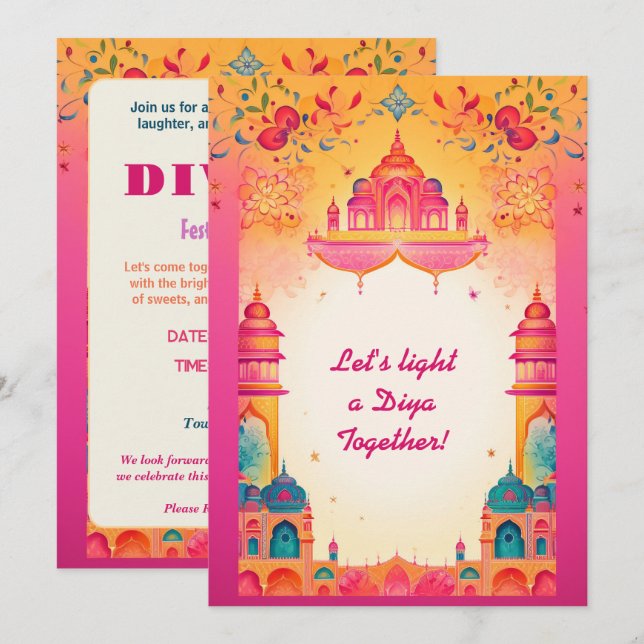 Invitación mágica al Diwali (Anverso / Reverso)
