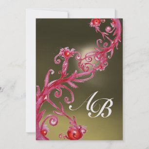 Invitación MÁGICA BERRIES 4,Arroz rosado MONOGRAM