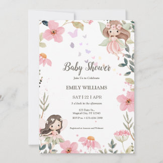 Invitación mágica boho hada para baby shower