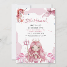 invitación mágica de baby shower de sirenita