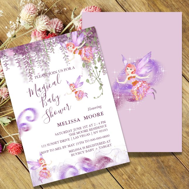 Invitación mágica de Baby Shower para hadas (Subido por el creador)