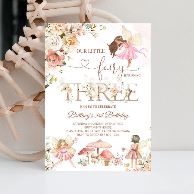 Invitación Mágica de Cumpleaños de Flor de Hada Ma (Subido por el creador)