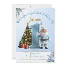 Invitación Mágica de Cumpleaños de Santa – 1er Cum