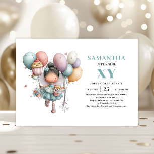 Invitación mágica de fantasía para la niña hada en