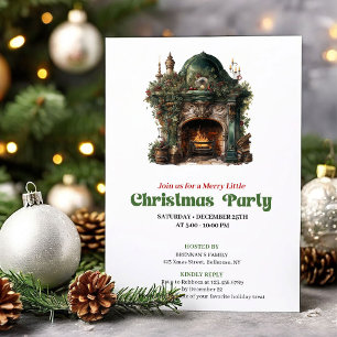 Invitación mágica de fiesta navideña vintage junto
