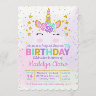Invitación mágica de la fiesta de cumpleaños de la