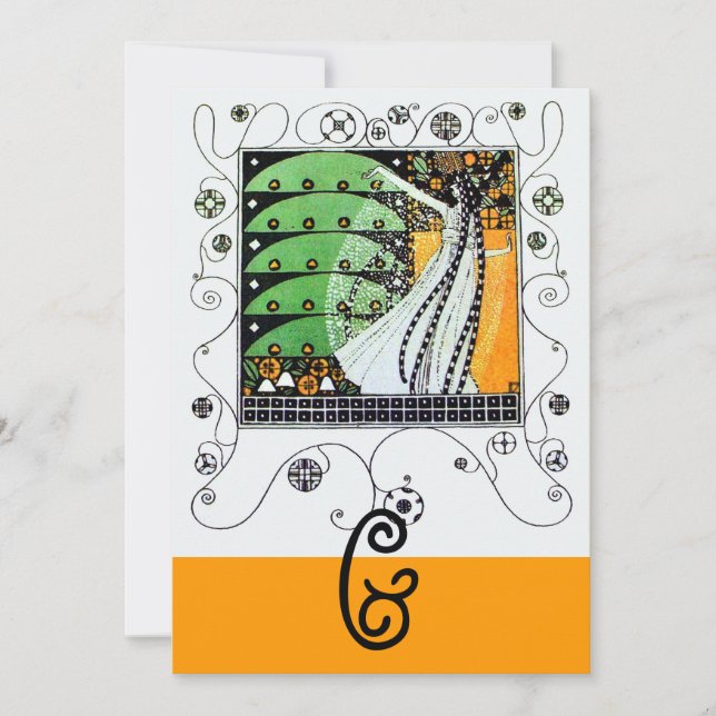 Invitación MÁGICA DE LA PRIMAVERA, amarillo verde claro (Anverso)