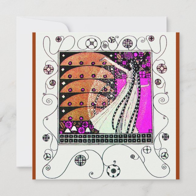 Invitación MÁGICA DE LA PRIMAVERA marrón violeta brillante (Anverso)