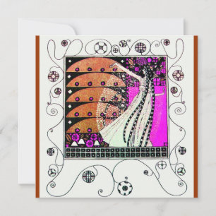 Invitación MÁGICA DE LA PRIMAVERA marrón violeta brillante