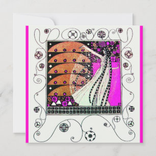 Invitación MÁGICA DE LA PRIMAVERA marrón violeta brillante