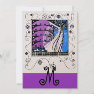 Invitación MÁGICA DE LA PRIMAVERA, metal dorado púrpura brill