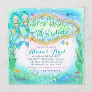 Invitación mágica de la sirena de los gemelos de