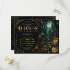 Invitación mágica de Noche de Brujas editable | 