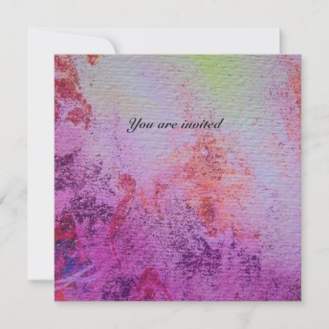 Invitación MÁGICA DE ORO ABSTRACTA MUJERES hielo fucsia rosa  (Anverso)