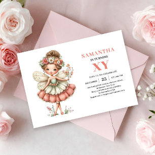 Invitación mágica de rosa sonrojado para segundo c