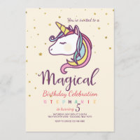 Invitación mágica de unicornio