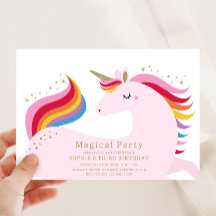 Invitación mágica de unicornio