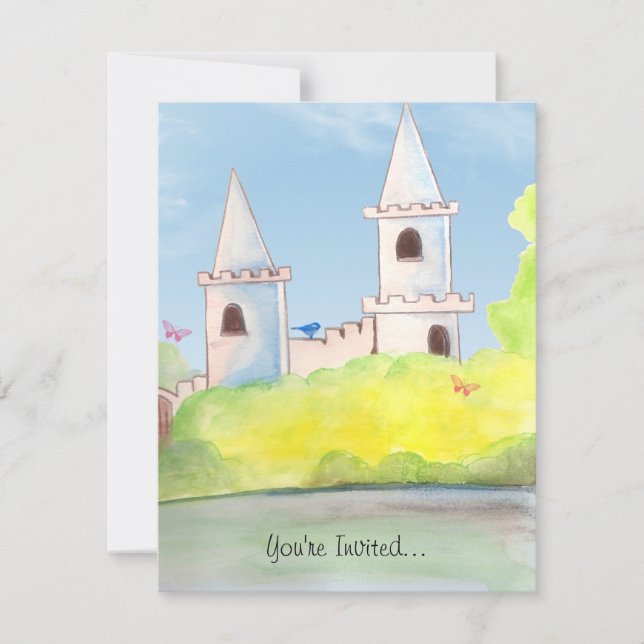 Invitación mágica del fiesta de la acuarela del (Anverso)