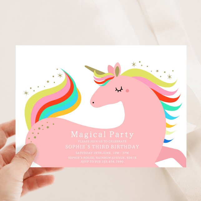 Invitación mágica del partido Unicornio (Subido por el creador)