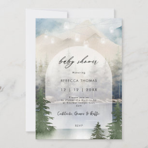 Invitación mágica ducha de bebé en el bosque de invierno Invi