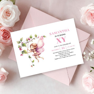 Invitación Mágica Floral para el 1er Cumpleaños de