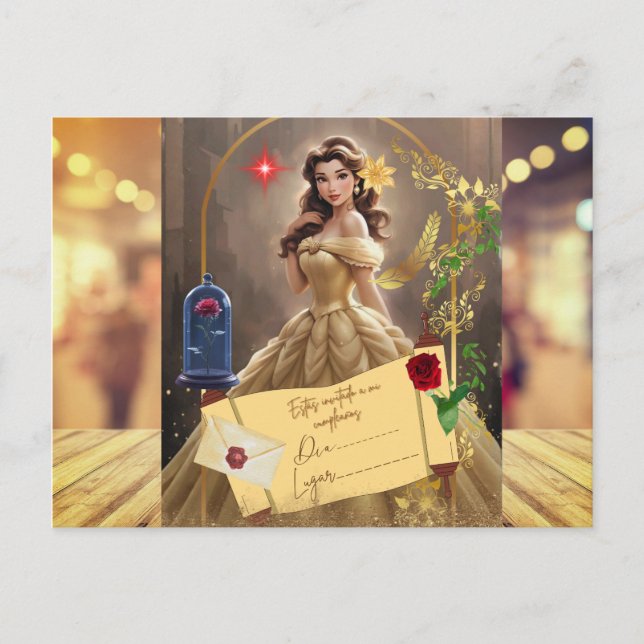 invitacion magica la bella y la bestia (Anverso)