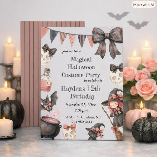 Invitación mágica para fiesta de disfraces de Hall