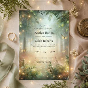 Invitación Mágica Pradera del Bosque Místico