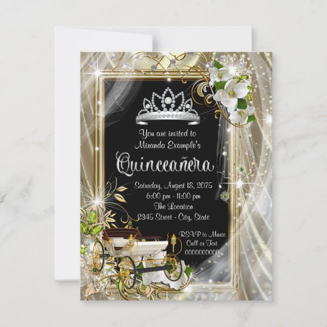 Invitación Mágica Princesa Quinceañera (Anverso)