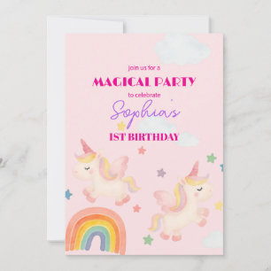 Invitación mágica unicornio en Dreamland