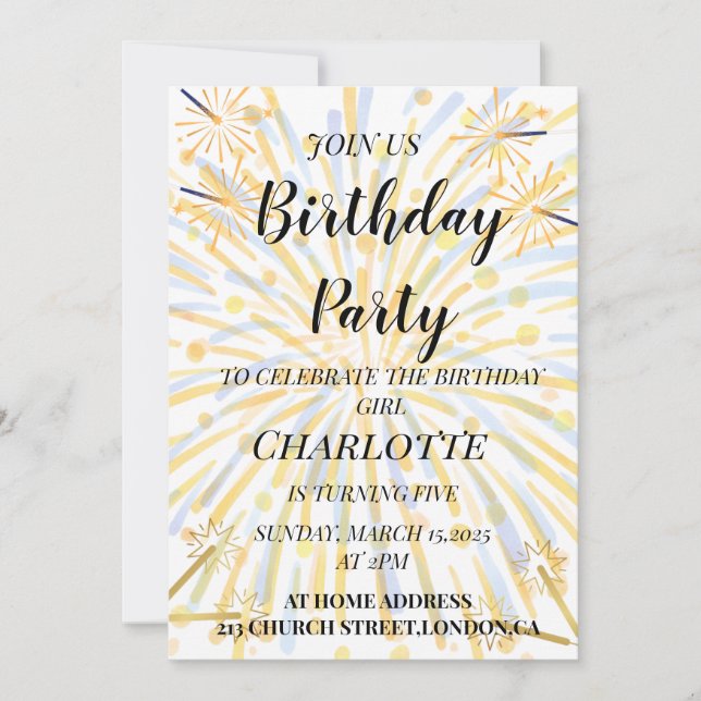 Invitación Magical 5º Bash de Cumpleaños (Anverso)