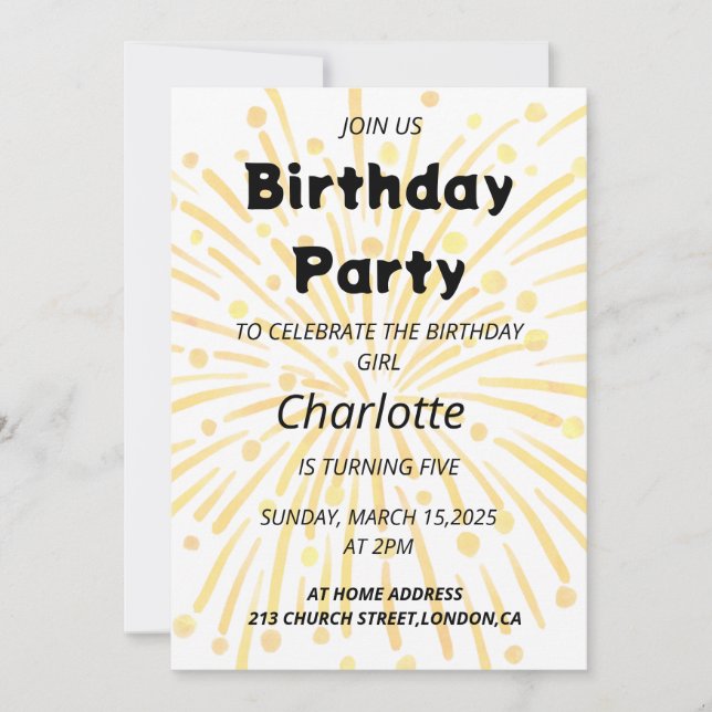 Invitación Magical 5º Bash de Cumpleaños (Anverso)