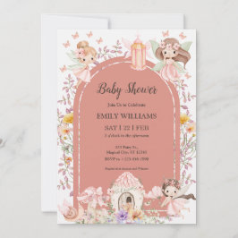 Invitación Magical Boho Fairy Garden Baby Shower Invitatio