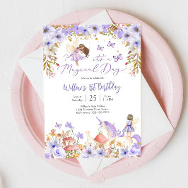 Invitación Magical Fairy 1st Birthday Invitation
