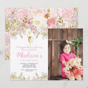 Invitación Magical Fairy Birthday Invitation Photo