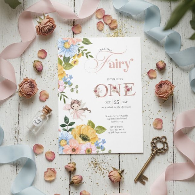 Invitación Magical Fairy Floral Garden Pixie Girls Birthday  (Subido por el creador)