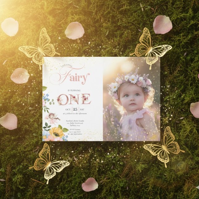 Invitación Magical Fairy Floral Garden Pixie Girls photo (Subido por el creador)