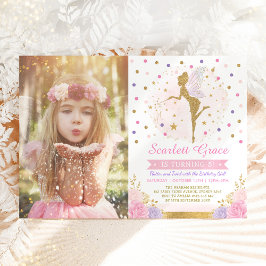 Invitación Magical Fairy Pixie Dust Floral Confetti Birthday
