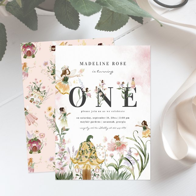 Invitación Magical Floral Fairy 1er Fiesta de cumpleaños (Subido por el creador)