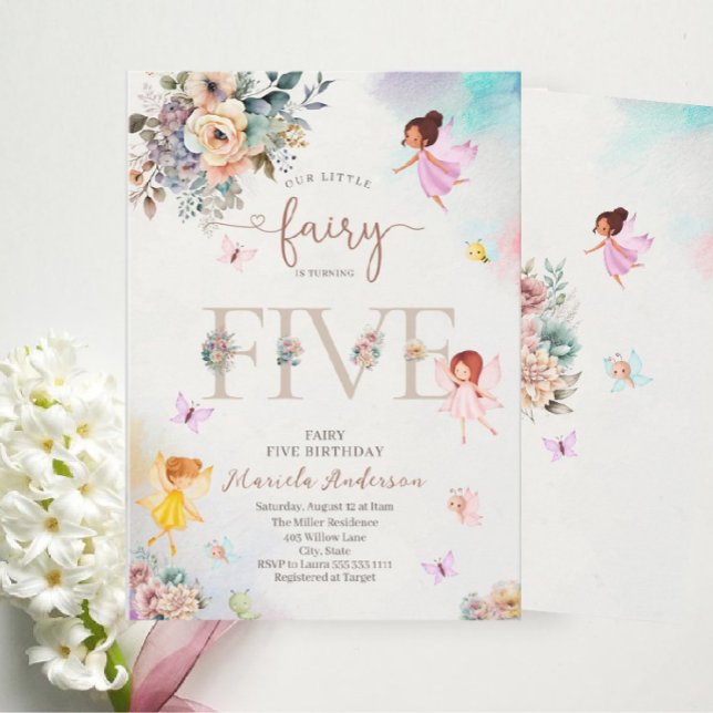 Invitación Magical Floral Fairy Princess está dando vuelta a  (Subido por el creador)