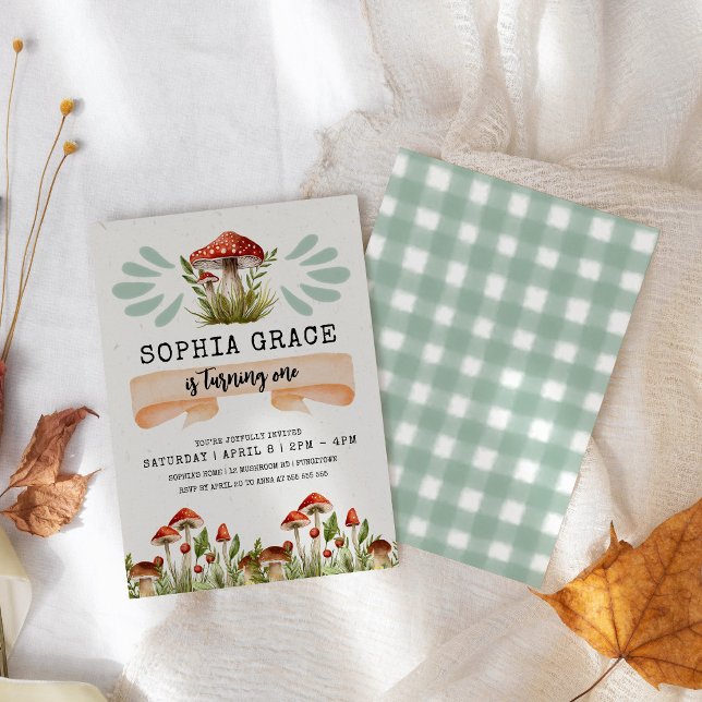 Invitación Magical Forest Mushroom 1er cumpleaños (Subido por el creador)