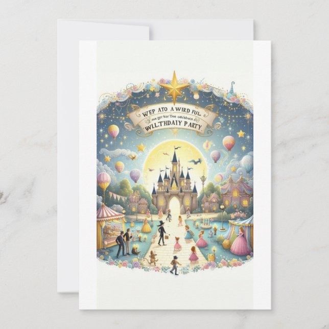 Invitación "Magical Kingdom Birthday Celebration" (Anverso)