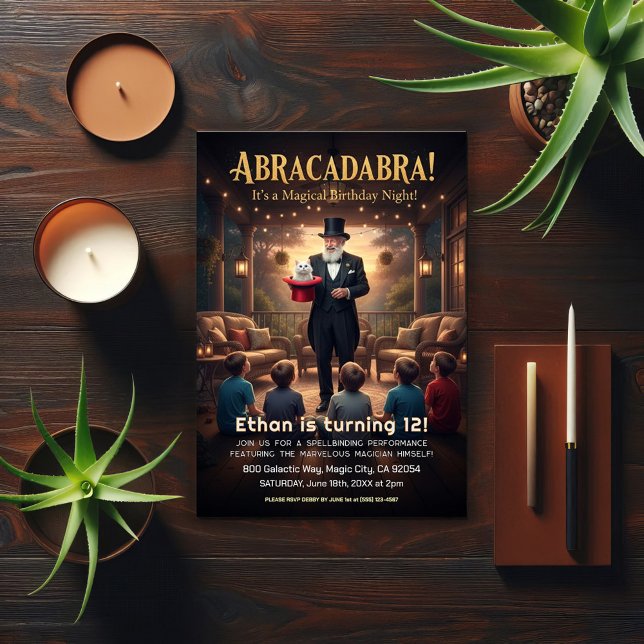 Invitación Magical Magician Birthday Party  (Subido por el creador)