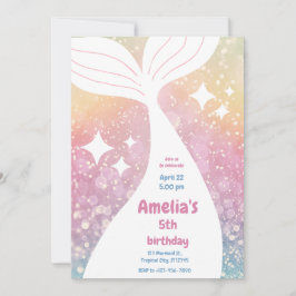 Invitación Magical Mermaid Tail Under The Sea Birthday Party