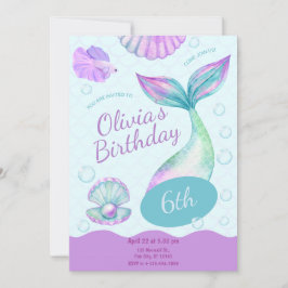 Invitación Magical Mermaid Under The Sea Birthday Party