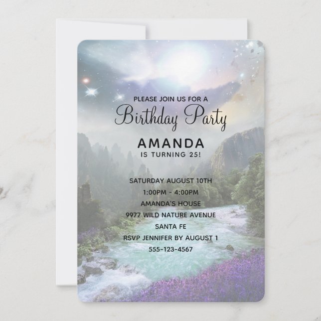 Invitación Magical Nature Landscape Scene Birthday Invite (Anverso)